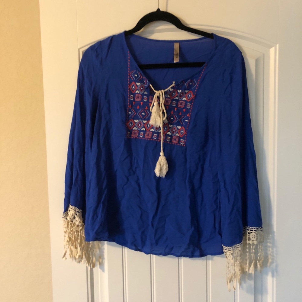 Long Sleeve entro Cobalt blue top